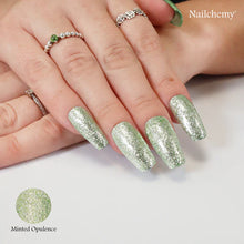 Load image into Gallery viewer, MINTED OPULENCE - HOLIDAY GLAMOUR - PROPHECY HEMA FREE GEL POLISH