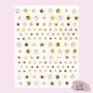 star stickers - 8 styles holo gold