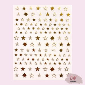 star stickers - 8 styles gold