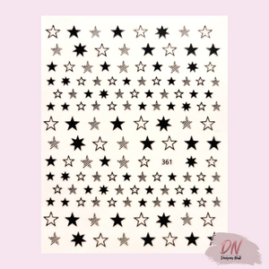 star stickers - 8 styles black