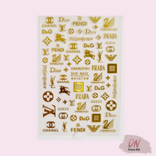 Load image into Gallery viewer, designer stickers 25+ styles 167 gold