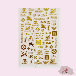 designer stickers 25+ styles 167 gold