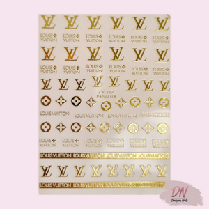 designer stickers 25+ styles lv vb-113 gold