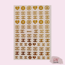 Load image into Gallery viewer, designer stickers 25+ styles cc d042 gold