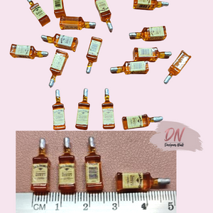 3d nail art whiskey bottles x3