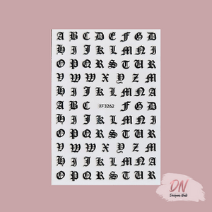old english alphabet stickers 5 styles black