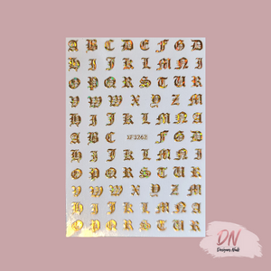 old english alphabet stickers 5 styles gold
