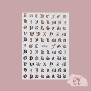 old english alphabet stickers 5 styles rosegold