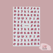 Load image into Gallery viewer, old english alphabet stickers 5 styles pink