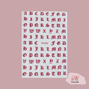 old english alphabet stickers 5 styles pink