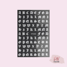 Load image into Gallery viewer, old english alphabet stickers 5 styles