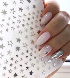 star stickers - 8 styles silver